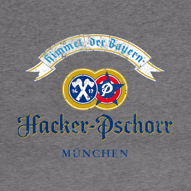 Hacker Pschorr - World Beer - Distressed by mugsandfancything